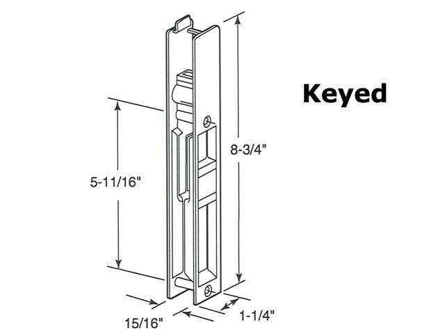 Adams Rite Keyed Handle Set Flush Type 5-11/16