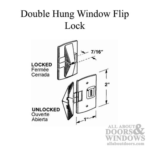 Double Hung Wood Window Flip Lock - 2 Pack - Double Hung Wood Window Flip Lock - 2 Pack