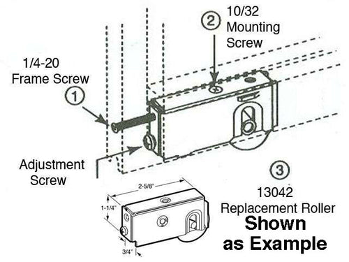 Rogers Patio Door Roller Assembly 1 Inch Steel Wheel Diameter - Rogers Patio Door Roller Assembly 1 Inch Steel Wheel Diameter