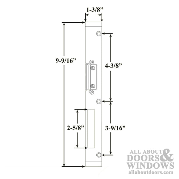 Raised Latch & Deadbolt Strike Plate - Right Hand - Raised Latch & Deadbolt Strike Plate - Right Hand