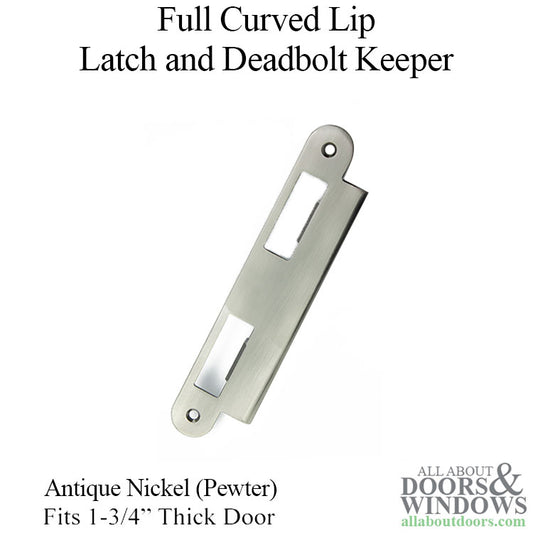 Strike Plate, Latch & Deadbolt,  45mm 1-3/4" Door - Antique Nickel (Pewter)