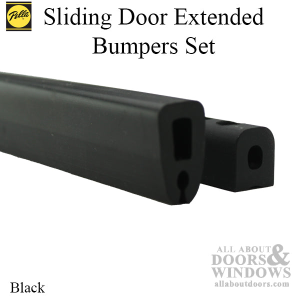 Pella Sliding Door Extended Bumpers Set - Black Finish - Pella Sliding Door Extended Bumpers Set - Black Finish