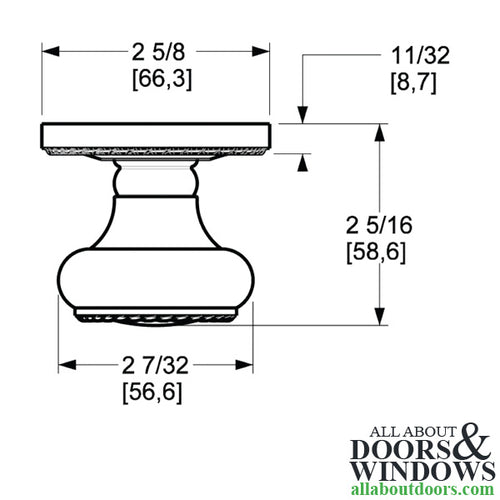 5064 Estate Knob Passage - Satin Brass - 5064 Estate Knob Passage - Satin Brass