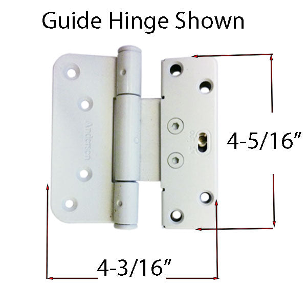Andersen 200 Series  Horizontal Adjustable Guide Hinge Right or Left  Hand Door White - Andersen 200 Series  Horizontal Adjustable Guide Hinge Right or Left  Hand Door White