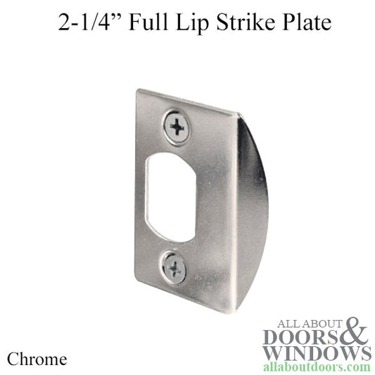 2-1/4" Full Lip Strike Plate with Adjustable Tab - Chrome