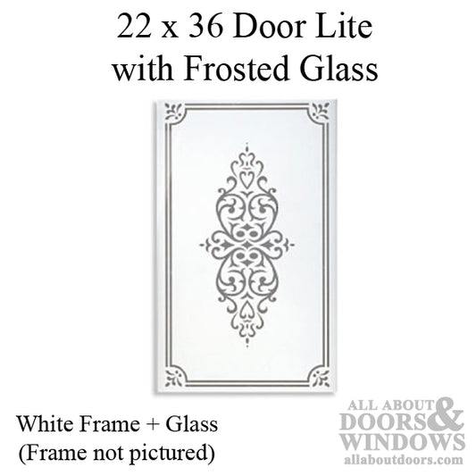 Therma-Tru 22 X 36 x 1/2  Frosted Images etched glass  Surround door lite