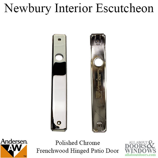 Escutcheon Plate, Newbury Interior Passive Door - Polished Chrome