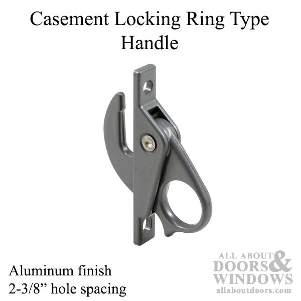 Casement Window Locking Ring Type Handle, 2-3/8  Holespacing - Aluminum - Casement Window Locking Ring Type Handle, 2-3/8  Holespacing - Aluminum