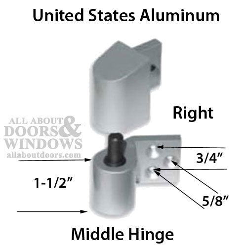 US Aluminum Storefront Pivot Hinge - Intermediate / Middle, Right - US Aluminum Storefront Pivot Hinge - Intermediate / Middle, Right