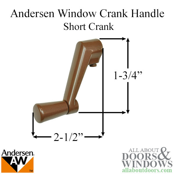 Andersen Window Crank Handle, Short Shank - Bronze - Andersen Window Crank Handle, Short Shank - Bronze