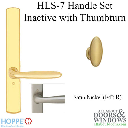 HOPPE HLS7 Handle Set with Verona Lever Non Keyed Inactive Satin Nickel - HOPPE HLS7 Handle Set with Verona Lever Non Keyed Inactive Satin Nickel