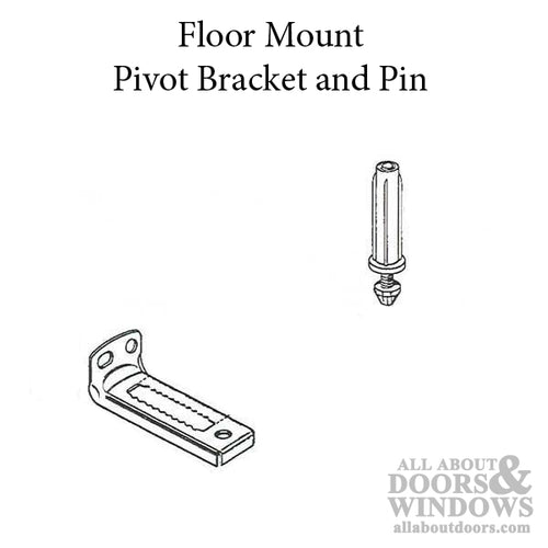 Closet Door Pivot Bracket and Pin Floor Mount - Closet Door Pivot Bracket and Pin Floor Mount