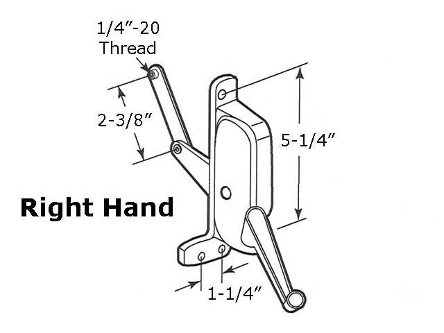 Operator, Type 2 Awning Window, Aluminum, Tucker  RH - Operator, Type 2 Awning Window, Aluminum, Tucker  RH