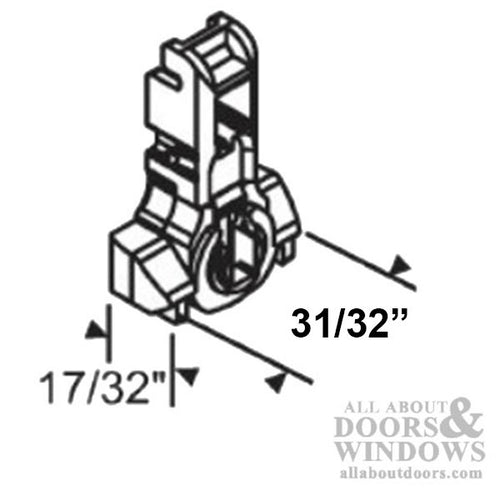 Tilt shoe, 1-1/4 x 17/32  Green Puck, Closed Cam, Inverted Channel Balance - A - Tilt shoe, 1-1/4 x 17/32  Green Puck, Closed Cam, Inverted Channel Balance - A