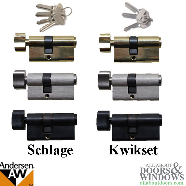 Andersen Keyed Door Cylinder For Storm Doors Keyed Schlage Euro Cylinder 3 colors - Andersen Keyed Door Cylinder For Storm Doors Keyed Schlage Euro Cylinder 3 colors