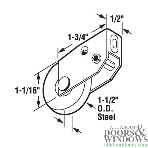 Roller 1-1/2 inch Assembly, Sliding Glass Door - Roller 1-1/2 inch Assembly, Sliding Glass Door