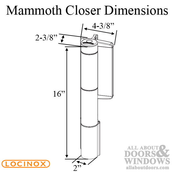 Locinox Mammoth Hydraulic Gate Closer and Hinge for Gates up to 330 Pounds - Choose Color - Locinox Mammoth Hydraulic Gate Closer and Hinge for Gates up to 330 Pounds - Choose Color