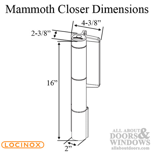 Locinox Mammoth Hydraulic Gate Closer and Hinge for Gates up to 330 Pounds - Choose Color - Locinox Mammoth Hydraulic Gate Closer and Hinge for Gates up to 330 Pounds - Choose Color