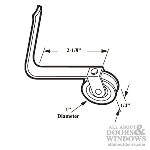 V Spring Tension Roller Assembly with 1 Inch Steel Wheel for Sliding Screen Door - V Spring Tension Roller Assembly with 1 Inch Steel Wheel for Sliding Screen Door