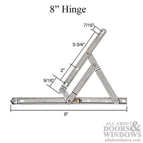 Hinge, Casement & Projecting 11/16 x 8 inch Stainless Steel - Hinge, Casement & Projecting 11/16 x 8 inch Stainless Steel