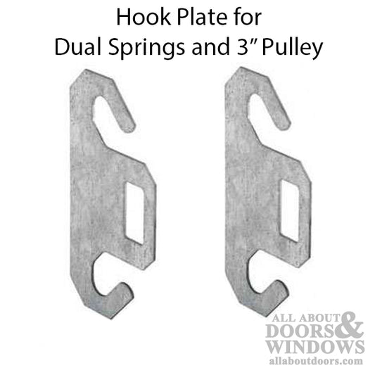 Hook Plate - Dual Springs on garage doors w/ 3 Inch Pulley