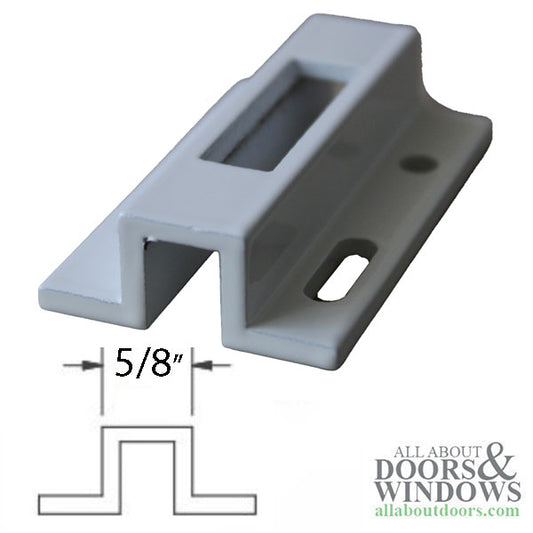 Strike Plate Keeper for Sliding Glass Doors 5/8" Raised White