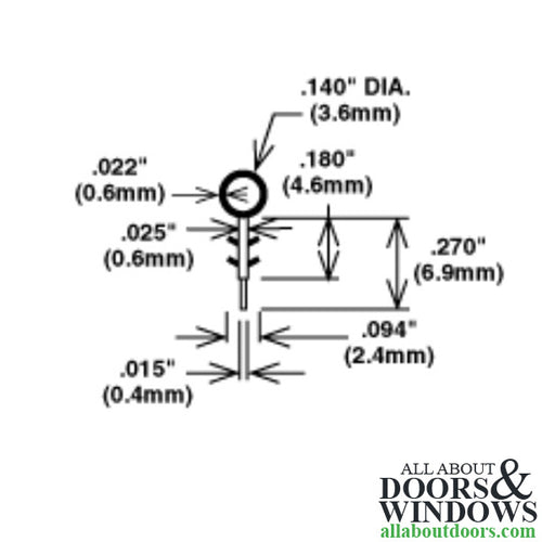Hollow Bulb Weatherstrip, .140