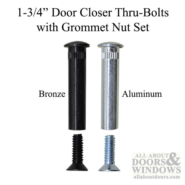 1-3/4 Inch Door Closer Thru-Bolts with Grommet Nut Set - Choose Color - 1-3/4 Inch Door Closer Thru-Bolts with Grommet Nut Set - Choose Color