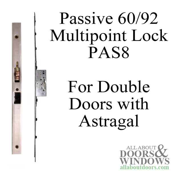 Passive PAS8 60/92 With Astragal Multi-point door lock - SS - Passive PAS8 60/92 With Astragal Multi-point door lock - SS