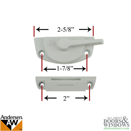 Andersen Tilt-Wash (DC) and Tilt-Wash (TW) Windows - Lock and Keeper Kit - White - Andersen Tilt-Wash (DC) and Tilt-Wash (TW) Windows - Lock and Keeper Kit - White