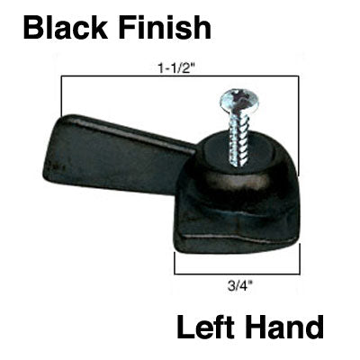 Sash Lock - Sliding Window - Left Hand - 1 Inch - Black Metal