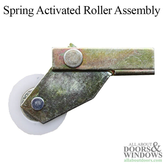 Discontinued - Spring Activated Roller Assembly with 1 Inch Nylon Wheel for Sliding Screen Door