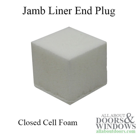 Double Hung window Jamb liner End Plug 3/4 x 3/4,  Foam - White