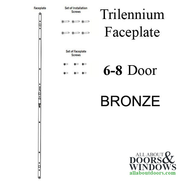 Trilennium Faceplate w/ screws for 6-8 Lock - Victorian Bronze - Trilennium Faceplate w/ screws for 6-8 Lock - Victorian Bronze