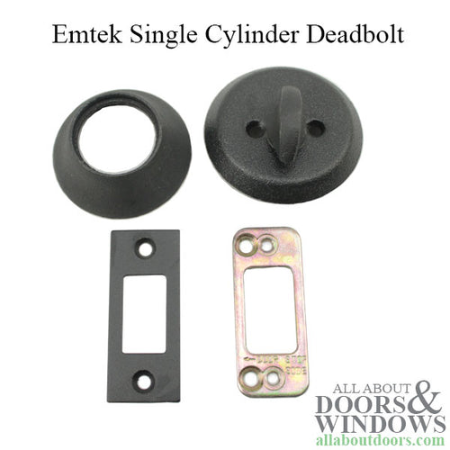Emtek 8450 Single Cylinder Deadbolt - Flat Black - Emtek 8450 Single Cylinder Deadbolt - Flat Black