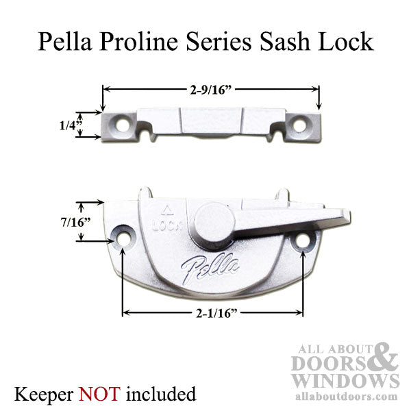 Pella Pro Line Series Double Hung Window Sash Lock with Alignment Lugs - Pella Pro Line Series Double Hung Window Sash Lock with Alignment Lugs