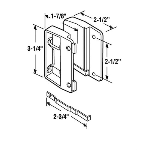 Non-Handed Spring Activated Latch & Pull for Sliding Screen Door - Black - Non-Handed Spring Activated Latch & Pull for Sliding Screen Door - Black