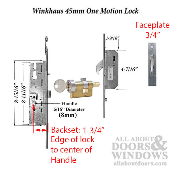 20mm Winkhaus OML Double Door 45/92 Hook version, 76-1/4