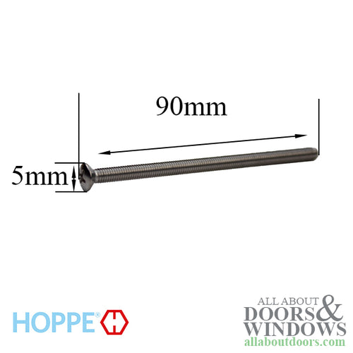Hoppe Mounting Screw, M5x90mm - Satin Nickel Finish - Hoppe Mounting Screw, M5x90mm - Satin Nickel Finish
