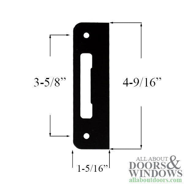 Blemished - Strike Plate, PT0002N, Flat Tongue 1.30 x 4.57 -  Matte Black - Blemished - Strike Plate, PT0002N, Flat Tongue 1.30 x 4.57 -  Matte Black