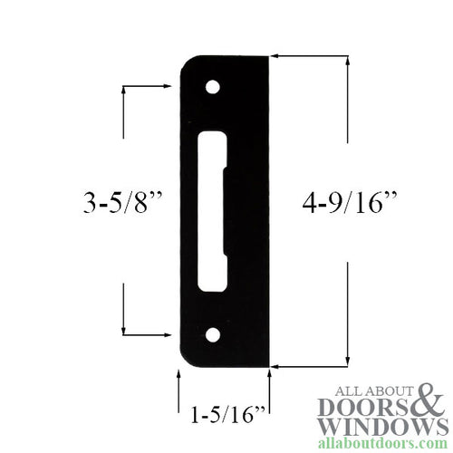 Blemished - Strike Plate, PT0002N, Flat Tongue 1.30 x 4.57 -  Matte Black - Blemished - Strike Plate, PT0002N, Flat Tongue 1.30 x 4.57 -  Matte Black
