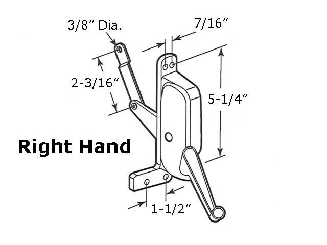 Operator, Type 1 Awning Window, Stanley  Right Hand - Operator, Type 1 Awning Window, Stanley  Right Hand