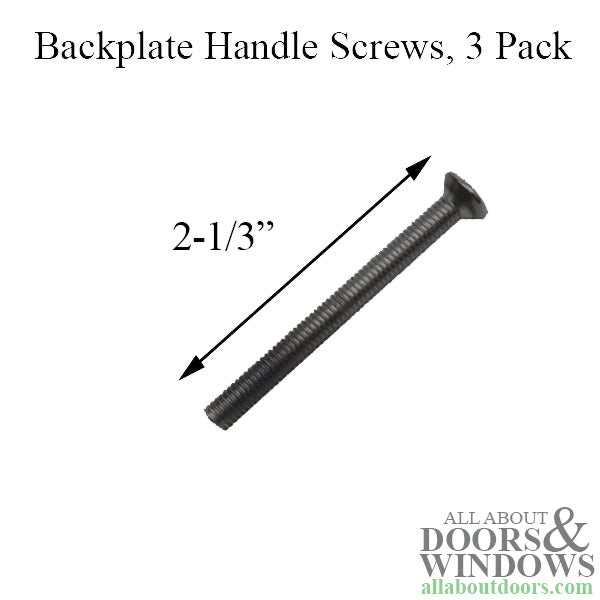 M5 x 60mm Handle Screws, 3 pack - 2-1/8 inch thick door - Matte Black - M5 x 60mm Handle Screws, 3 pack - 2-1/8 inch thick door - Matte Black