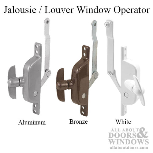 Jalousie / Louver Window Operator, 3-5/8 Inch Offset Link, Daryl Windows - Choose Color - Jalousie / Louver Window Operator, 3-5/8 Inch Offset Link, Daryl Windows - Choose Color