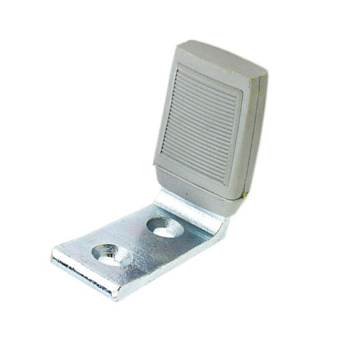 Wrought Steel Floor Stop with Resilient Rubber Bumper Brushed Aluminum - Wrought Steel Floor Stop with Resilient Rubber Bumper Brushed Aluminum