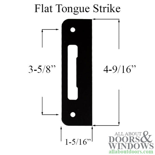 Strike Plate, PT0002N, Flat Tongue 1.30 x 4.57 -  Matte Black - Strike Plate, PT0002N, Flat Tongue 1.30 x 4.57 -  Matte Black