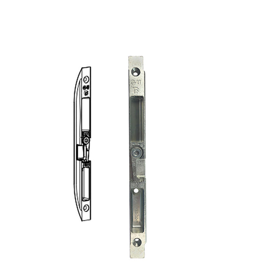 Fercomatic Latch & Deadbolt Strike, profile notching, Square Ends, Right