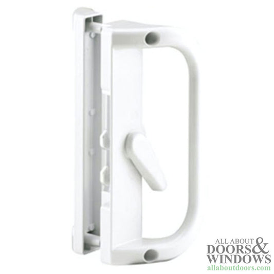 Sliding Patio Door Handle Set - Non Keyed, 6-9/16 Inch Hole Center, White