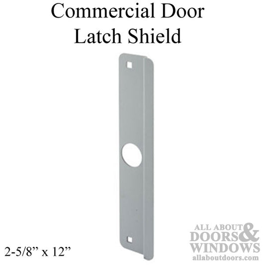 Commercial Door Latch Shield 2-5/8 x 12 Adams-Rite Dead latch - Grey