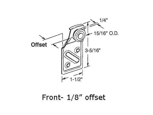 Kenna Frame Bypass Door Roller Assembly 0.937 Inch Nylon Wheel Diameter